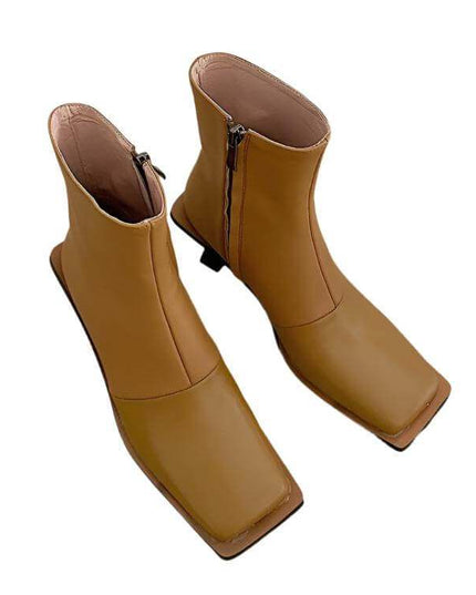 Fashion leather high-heeled Martin  boots