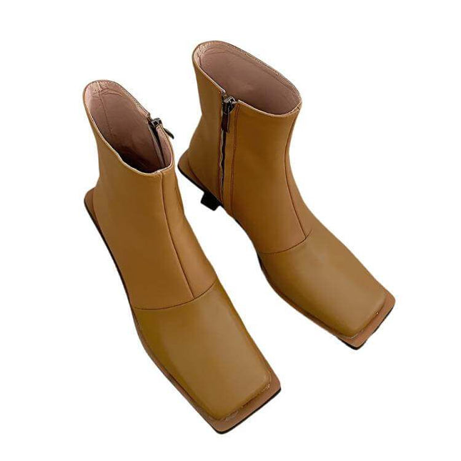 Fashion leather high-heeled Martin  boots