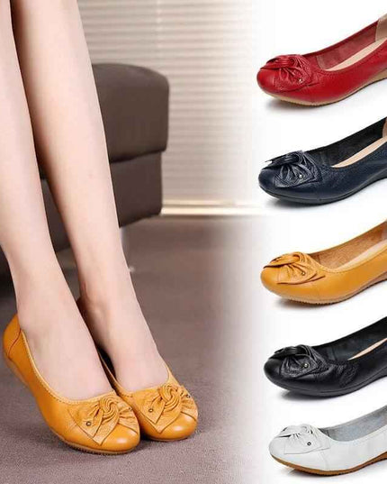 Leather Low-cut Comfortable Soft Soled Flats Shoes