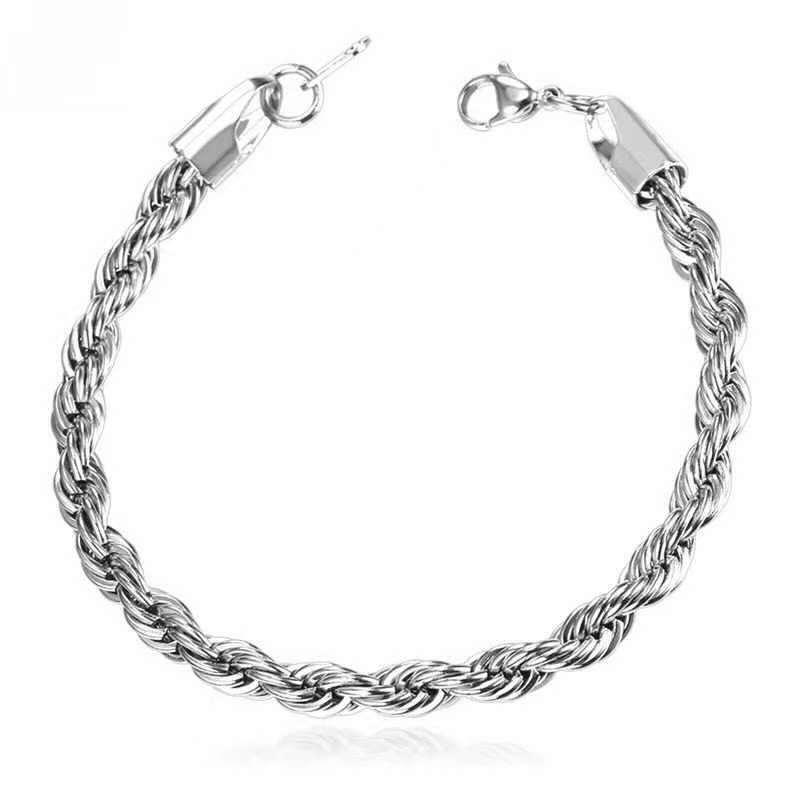 Men's Retro Titanium Steel Twist Bracelet - Plush Fashions Shop 