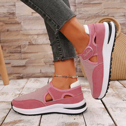 Women's Mesh Round Toe Platform Sneakers