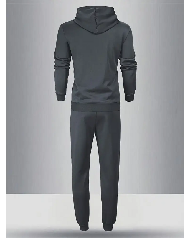 Gray hooded tracksuit from 3pcs Men’s Hooded Sweatshirt and Sweatpants Set