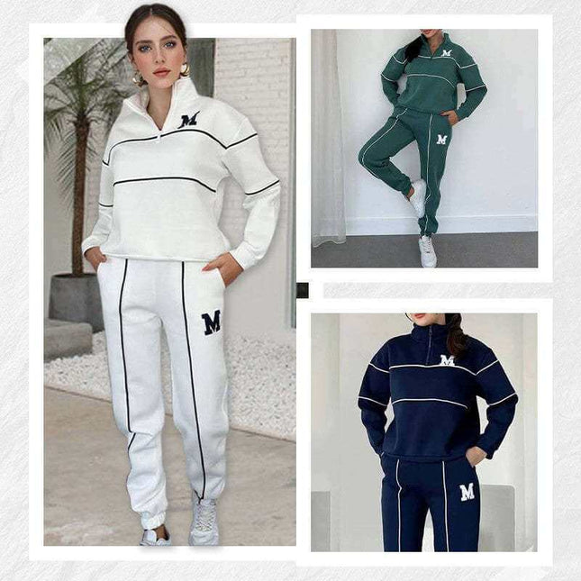 Women's Fashion  Piece Lounge Hoodless Pullover  Sweatsuit Sets With Pockets