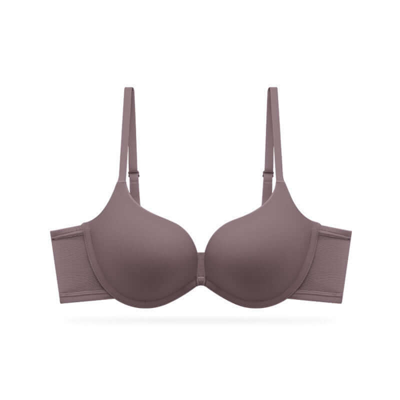 Seamless underwear for women, small breast push-up bra with double-shoulder straps in nylon fabric.