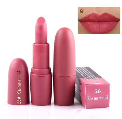 Matte moisturizing lipstick for long-lasting vibrant color and hydration.