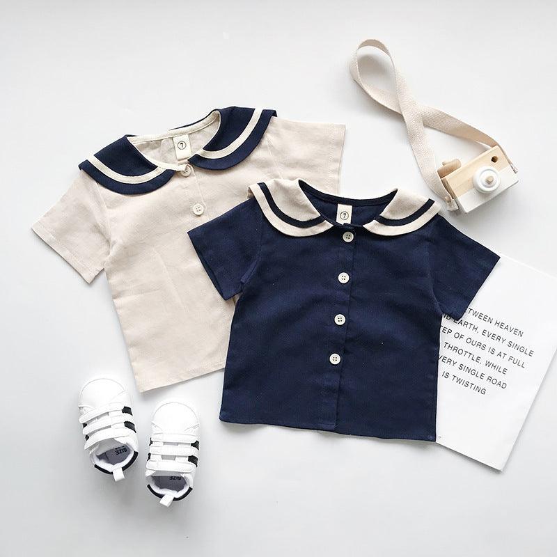 Boys and girls Navy solid short sleeves setsGear up for summer with our boys and girls Navy solid short-sleeved sets! Made with 90% cotton, these two-piece pants suits are perfect for both boys and girls. Say Infant setsPlush Fashions ShopPlush Fashion Shop