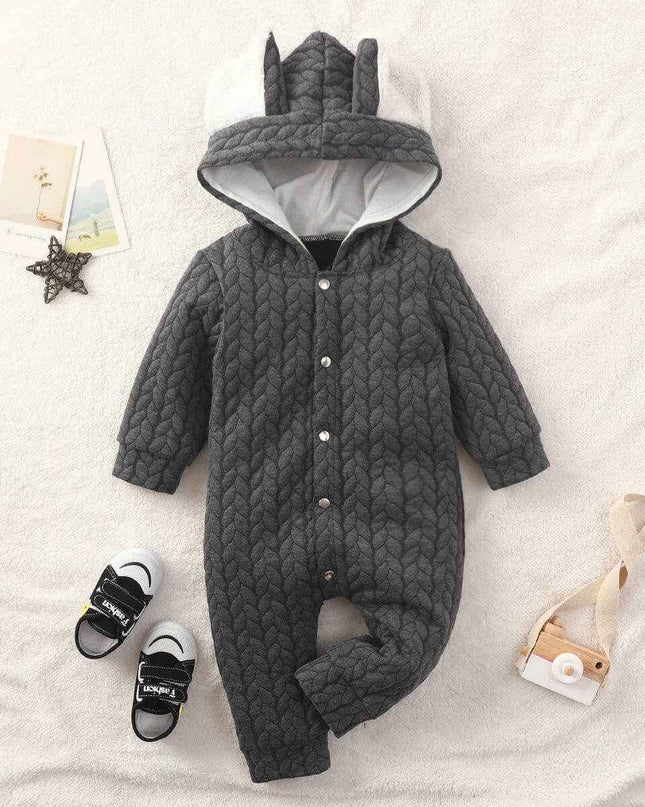 Infant Hooded Romper Outer Wear - Plush Fashion Shop #