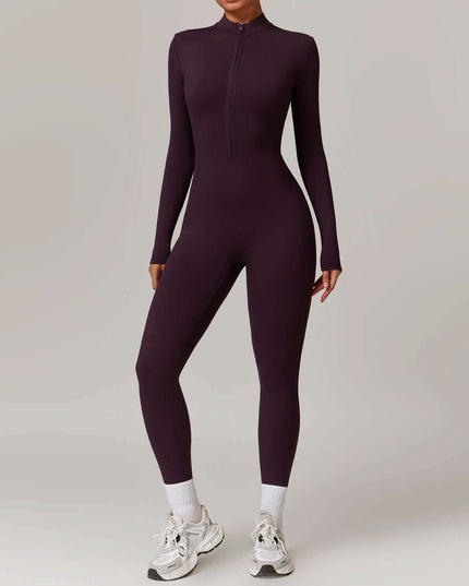 Warm Zipper Long-sleeved  Yoga Fitness Sports  Breathable Bodysuit