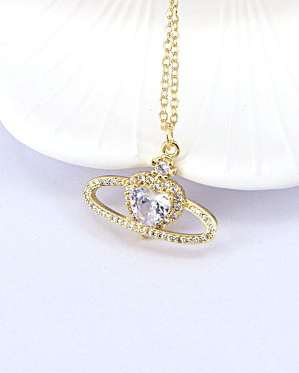 Ladies Fashion Personality Zircon Love Necklace Women - Plush Fashion Shop #