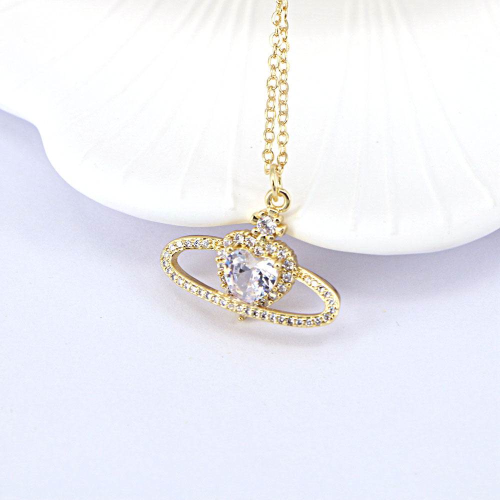 Ladies Fashion Personality Zircon Love Necklace Women - Plush Fashion Shop #