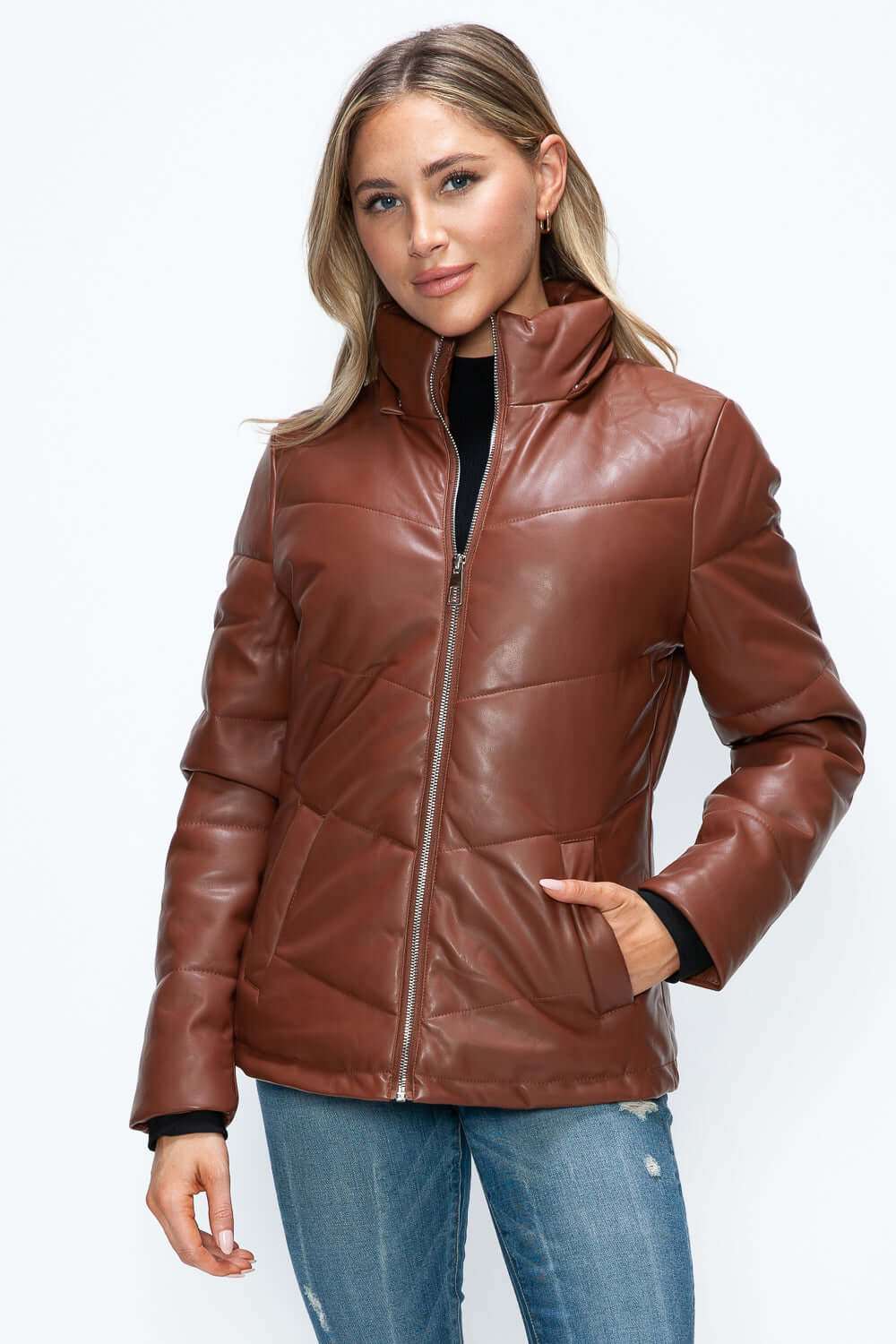 How Dare U Pocketed Zip Up Puffer Jacket with Removable Hood - Plush Fashion Shop #