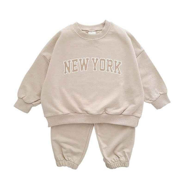 Boys And Girls Sweatshirt Set Trendy Letter Print - Plush Fashion Shop #