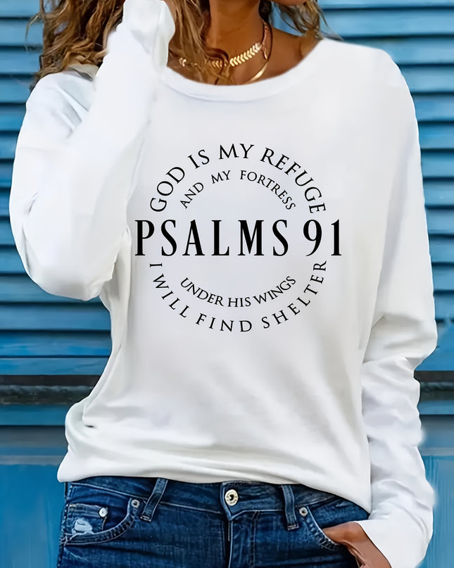 Women's Inspirational Psalms 91 Verse Long Sleeve T-Shirt