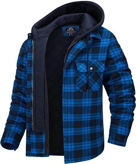 Men's Thick Padded Long Sleeves Loose Plaid - Plush Fashion Shop #