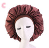 Beauty print Satin silk Bonnet sleep night cap in rich burgundy color.