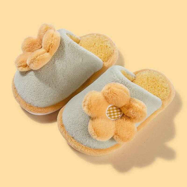 Parent-child Cute Cartoon Indoor Non-slip Soft-soled Cotton Slippers - Plush Fashion Shop #