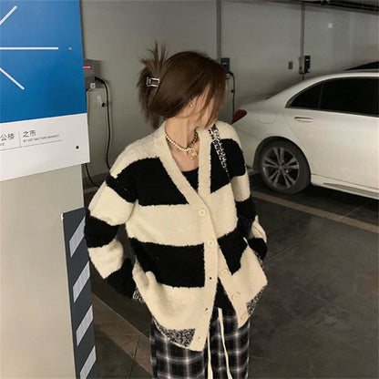 Slim Green Plaid Contrast Knit Women - Plush Fashion Shop #