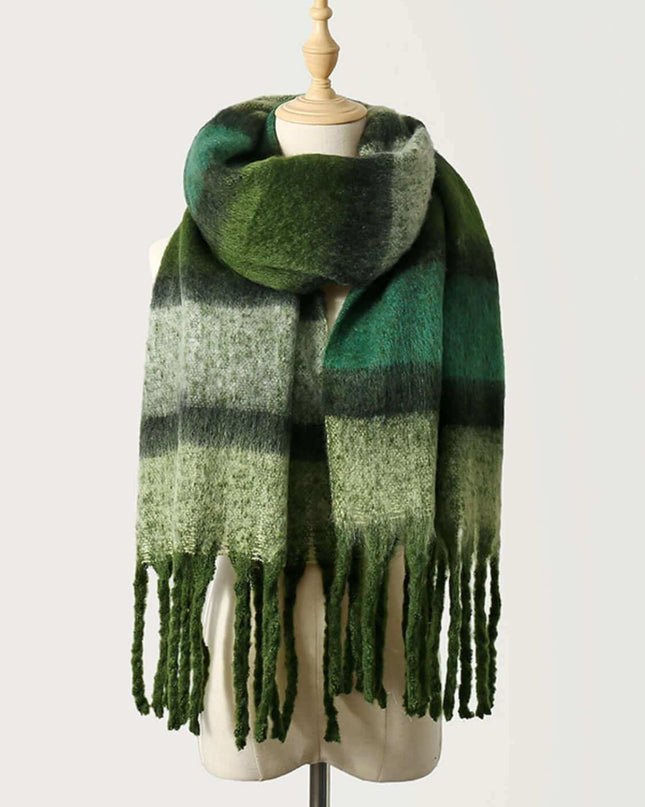 Fringe Color Block Scarf - Plush Fashion Shop #