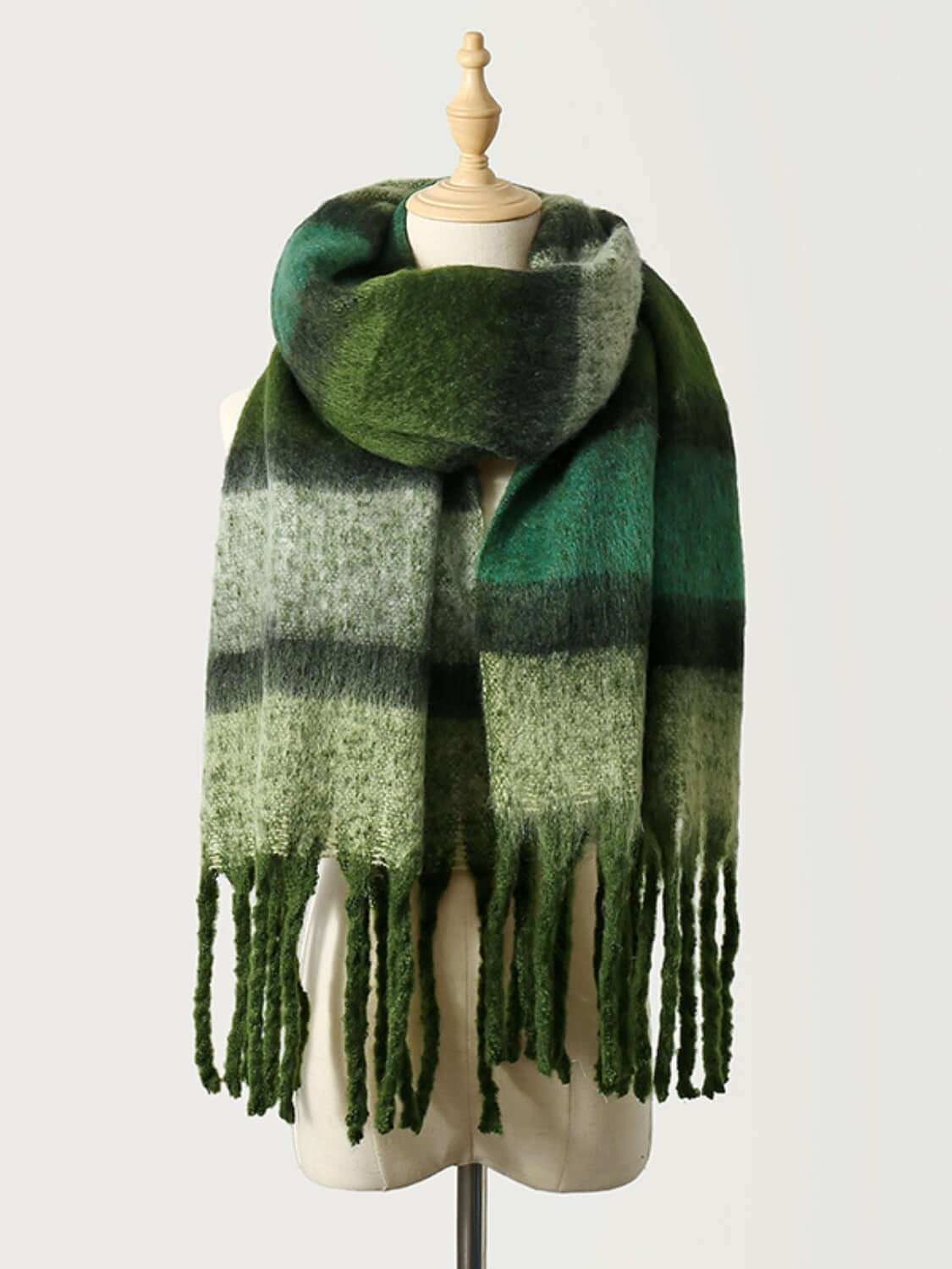 Fringe Color Block Scarf - Plush Fashion Shop #