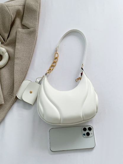 PU Leather Shoulder Bag with EarPods Bag - Plush Fashion Shop #