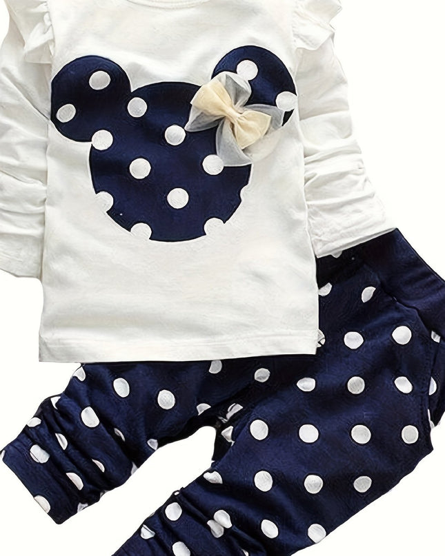 Baby Girl  2 Pieces Long Sleeved Cute Toddler Infant Tops and Pants Set