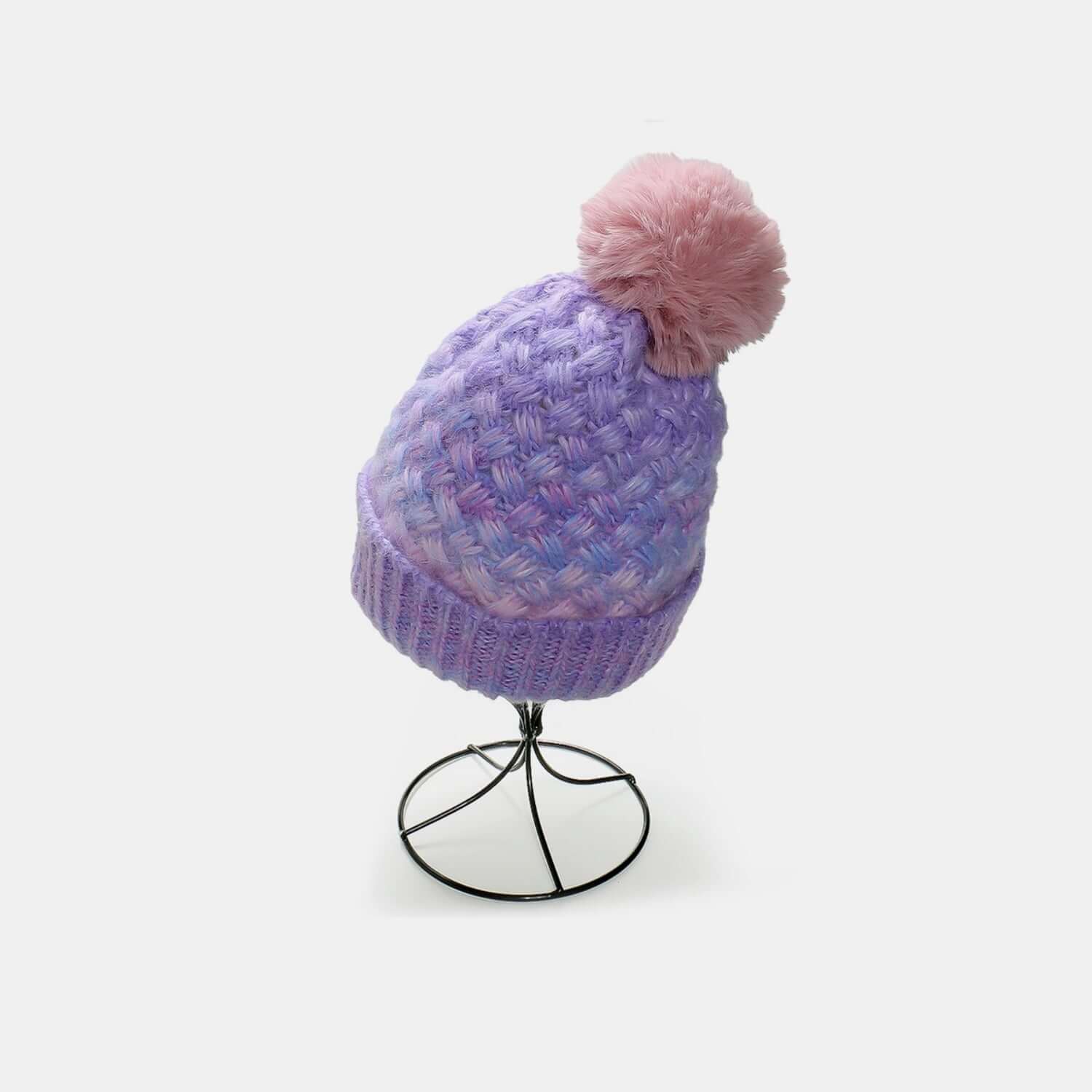 Gradient Knit Hat with Pompom - Plush Fashion Shop #