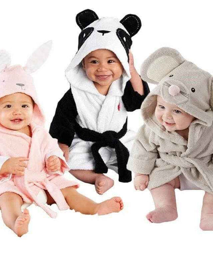 Infant Fashion Simple Cartoon Animal Bathrobe