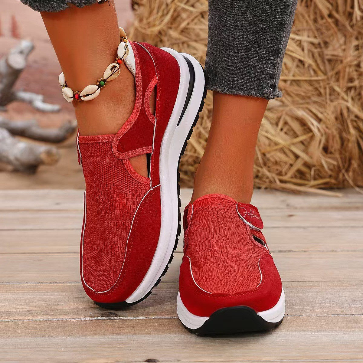 Women's Mesh Round Toe Platform Sneakers