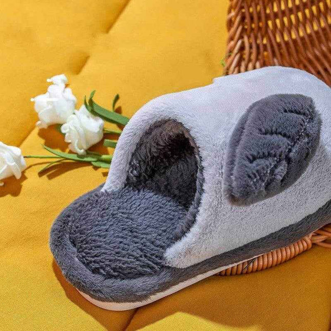 Parent-child Cute Cartoon Indoor Non-slip Soft-soled Cotton Slippers - Plush Fashion Shop #