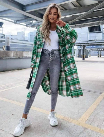 New Style Lengthened Plaid Shirt Women's ClothingExperience style and comfort with our New Style Lengthened Plaid Shirt! Made from 30%-50% cotton, this shirt features a classic check pattern and long sleeves for a ShirtPlush Fashions ShopPlush Fashion ShopStyle Lengthened Plaid Shirt Women'