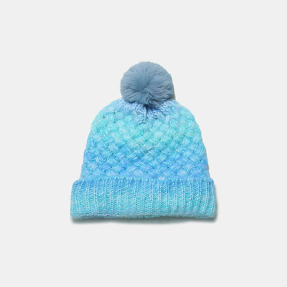 Gradient Knit Hat with Pompom - Plush Fashion Shop #