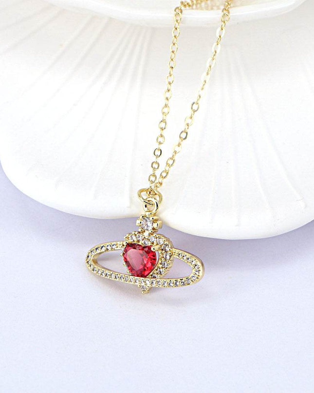 Ladies Fashion Personality Zircon Love Necklace Women - Plush Fashion Shop #