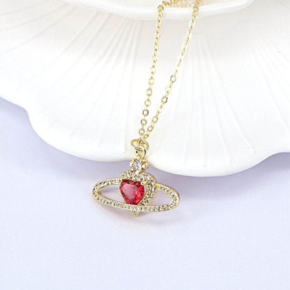 Ladies Fashion Personality Zircon Love Necklace Women - Plush Fashion Shop #