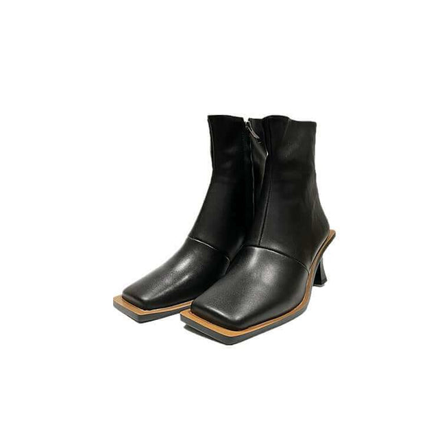 Fashion leather high-heeled Martin  boots