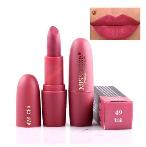 Matte moisturizing lipstick with long-lasting color and hydration.