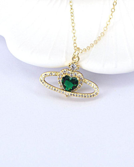 Ladies Fashion Personality Zircon Love Necklace Women - Plush Fashion Shop #