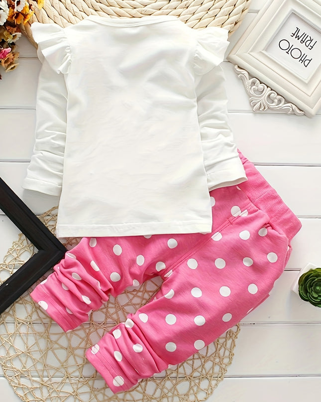 Baby Girl  2 Pieces Long Sleeved Cute Toddler Infant Tops and Pants Set