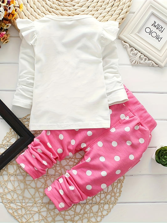 Baby Girl  2 Pieces Long Sleeved Cute Toddler Infant Tops and Pants Set - Plush Fashion Shop