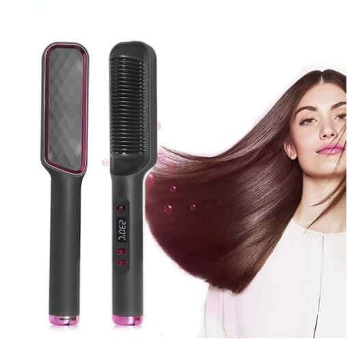 Profissional Hair Straightener  Electric Hot Comb Anti-scalding Ceramic Hair Curler Straightening Combs - Plush Fashion Shop #