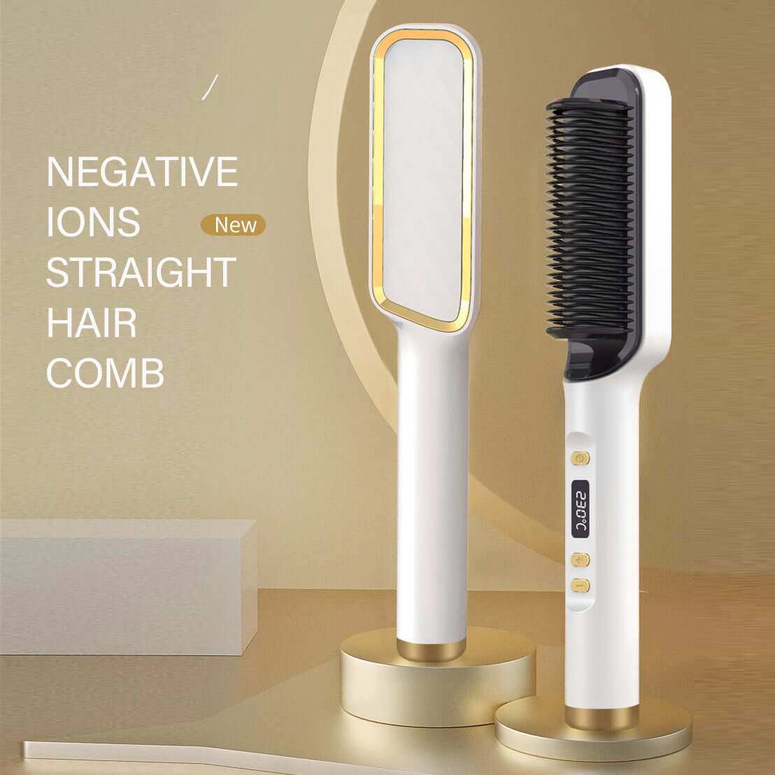 Profissional Hair Straightener  Electric Hot Comb Anti-scalding Ceramic Hair Curler Straightening Combs - Plush Fashion Shop #