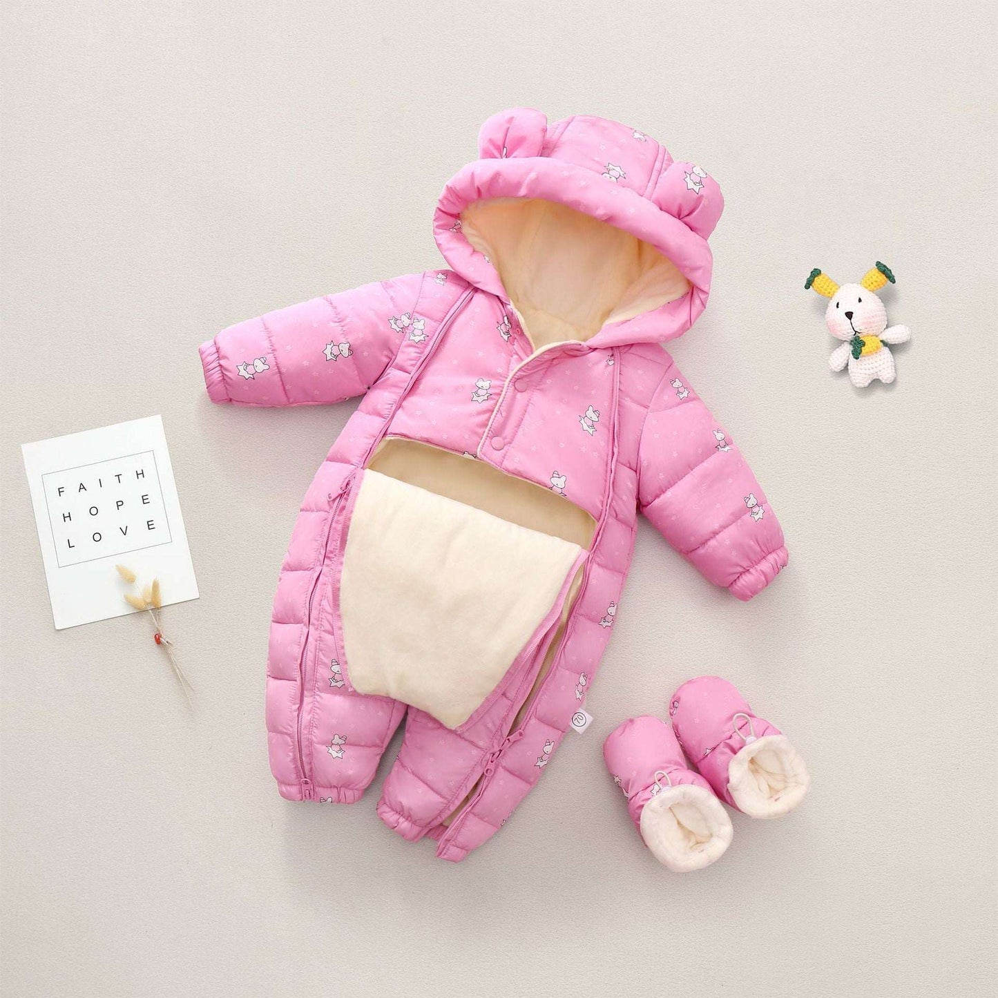 Boys' And Girls' Padded And Thickened Thermal Onesie - Plush Fashion Shop #