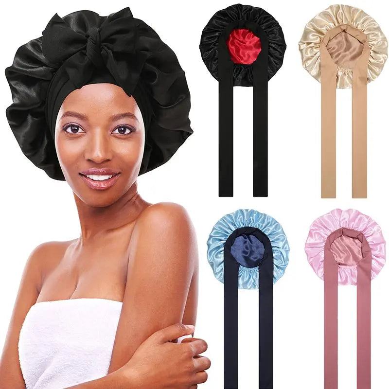 Women's Double Layered Silk Bonnet Hair Care Sleeping Hat with ElasticExperience ultimate hair protection and comfort while you sleep with the AWAYTR Double Layered Satin Night Caps for Women. Our satin sleep cap comes with a wide, sofhead scarfPlush Fashions ShopPlush Fashion Shop