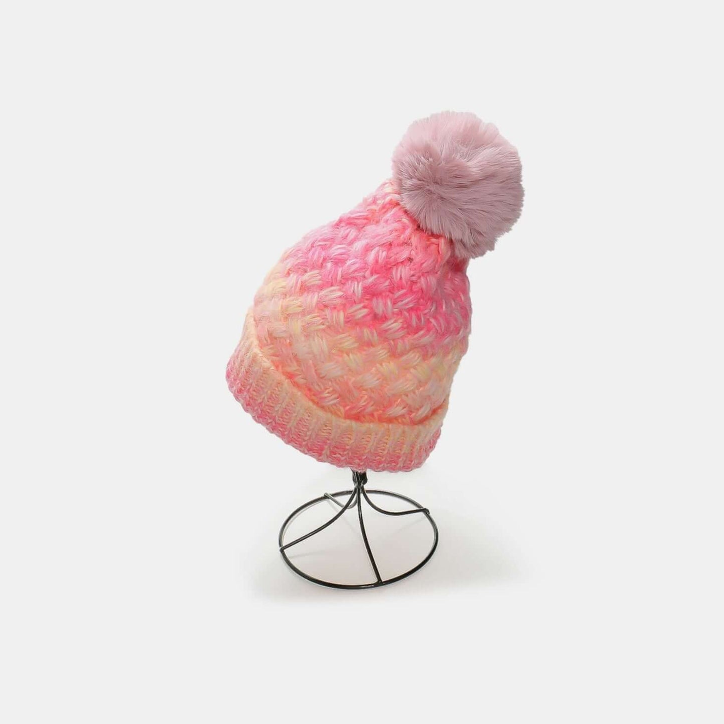 Gradient Knit Hat with Pompom - Plush Fashion Shop #