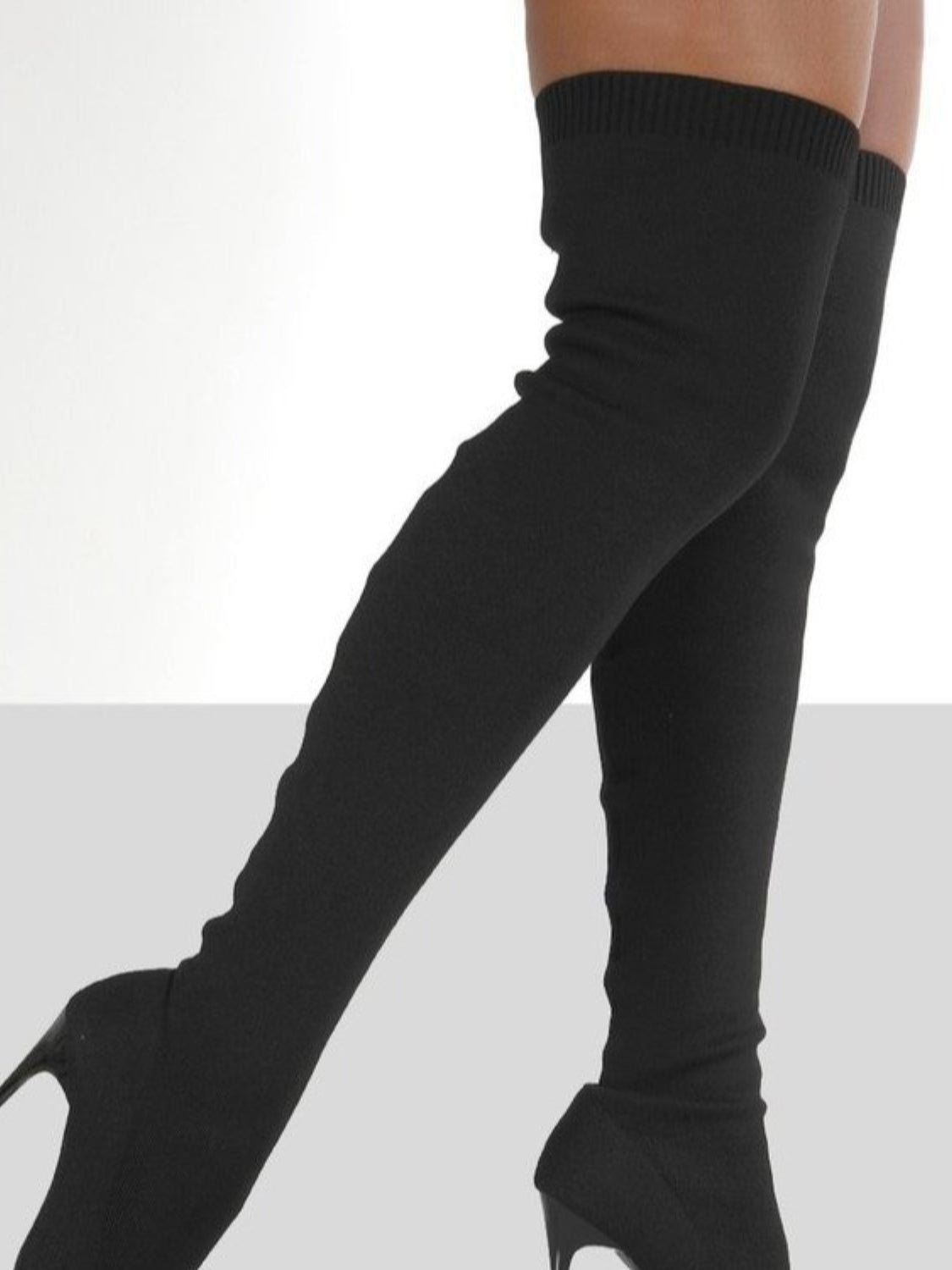 Point Toe Over Knee Stiletto Boots - Plush Fashion Shop #