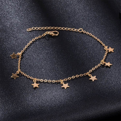 Simple Star Fashion Anklet JewelryIntroducing the Simple Star Fashion Anklet Jewelry, the perfect addition to any wardrobe. Made with high-quality alloy and electroplating technology, this anklet boaJewelryPlush Fashions ShopPlush Fashion Shop