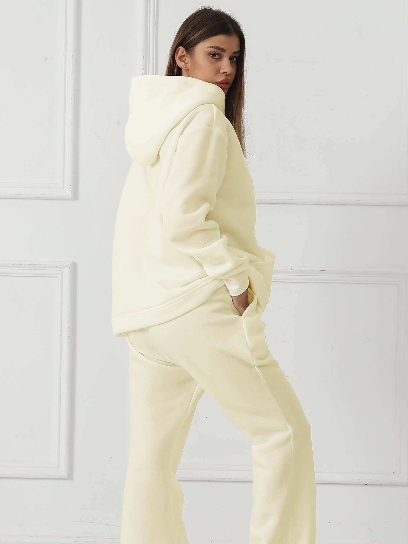 Women's Fashionable Casual Solid Color Long Sleeved Sweatsuit - Plush Fashion Shop #