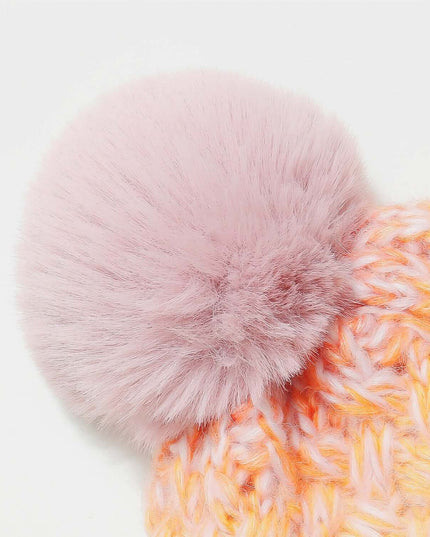 Gradient Knit Hat with Pompom - Plush Fashion Shop #