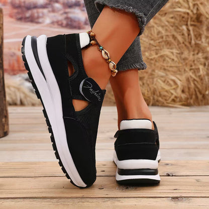 Women's Mesh Round Toe Platform Sneakers