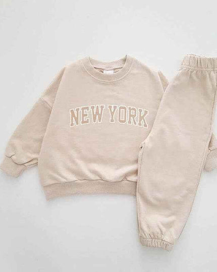 Boys And Girls Sweatshirt Set Trendy Letter Print