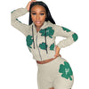 Women's sports two-piece short suit with vibrant print and cotton blend, available in sizes S-XL.